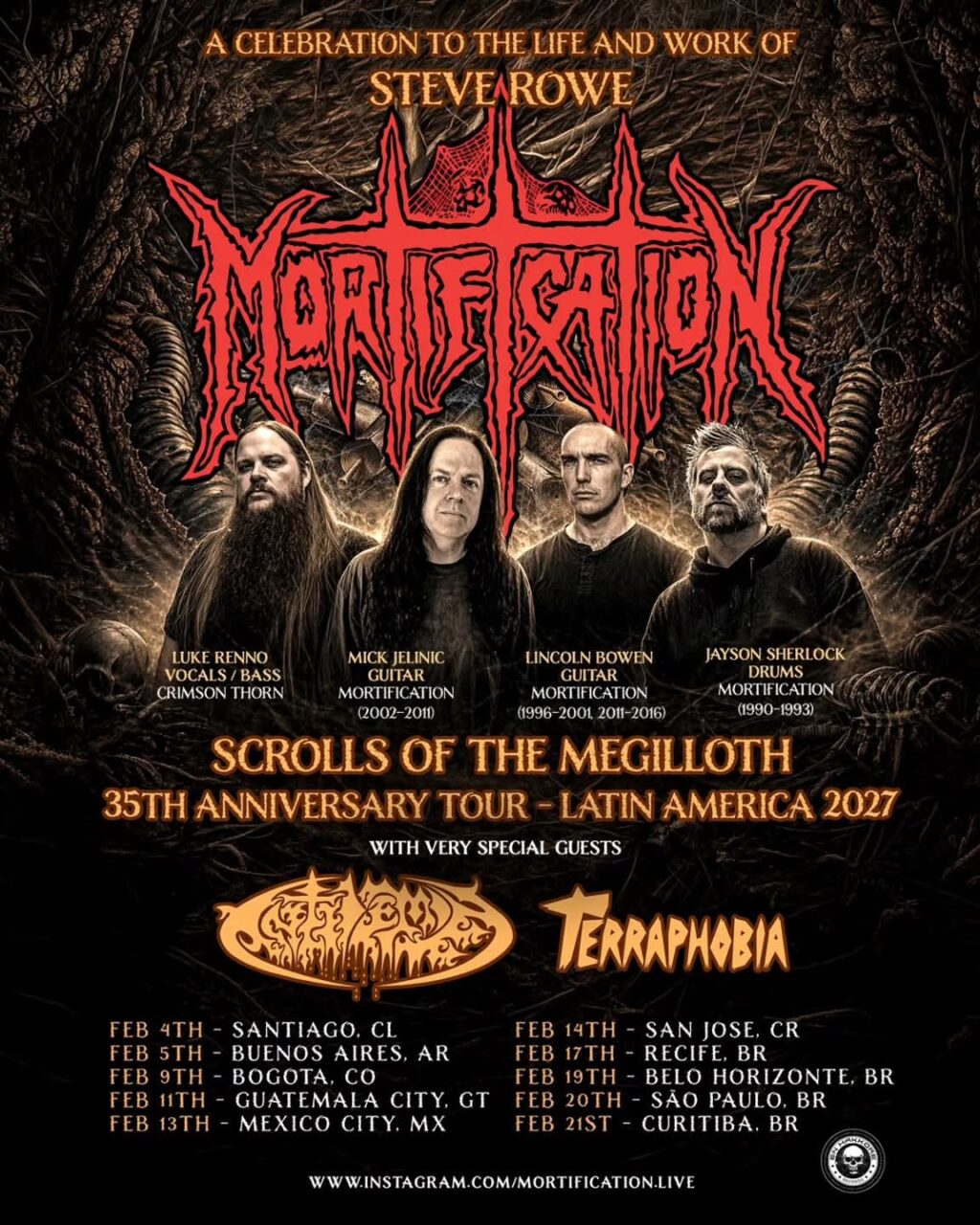 Mortification 35 Year Tribute Tour Poster 2026